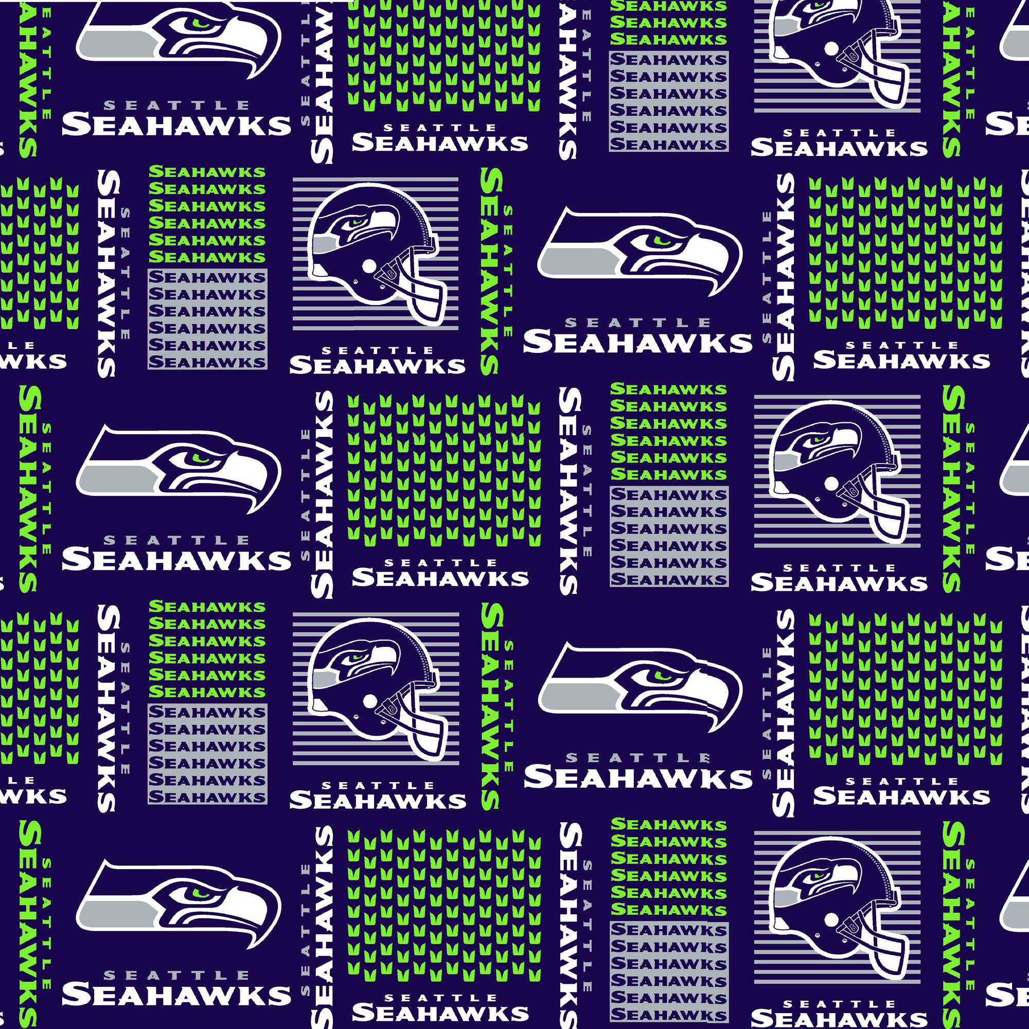 NFL Seattle Seahawks Block Cotton Fabric